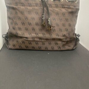 👛👛CLEARANCE👛👛Dooney & Bourke Vintage Brown & Black Monogram Shoulder Bag AS IS